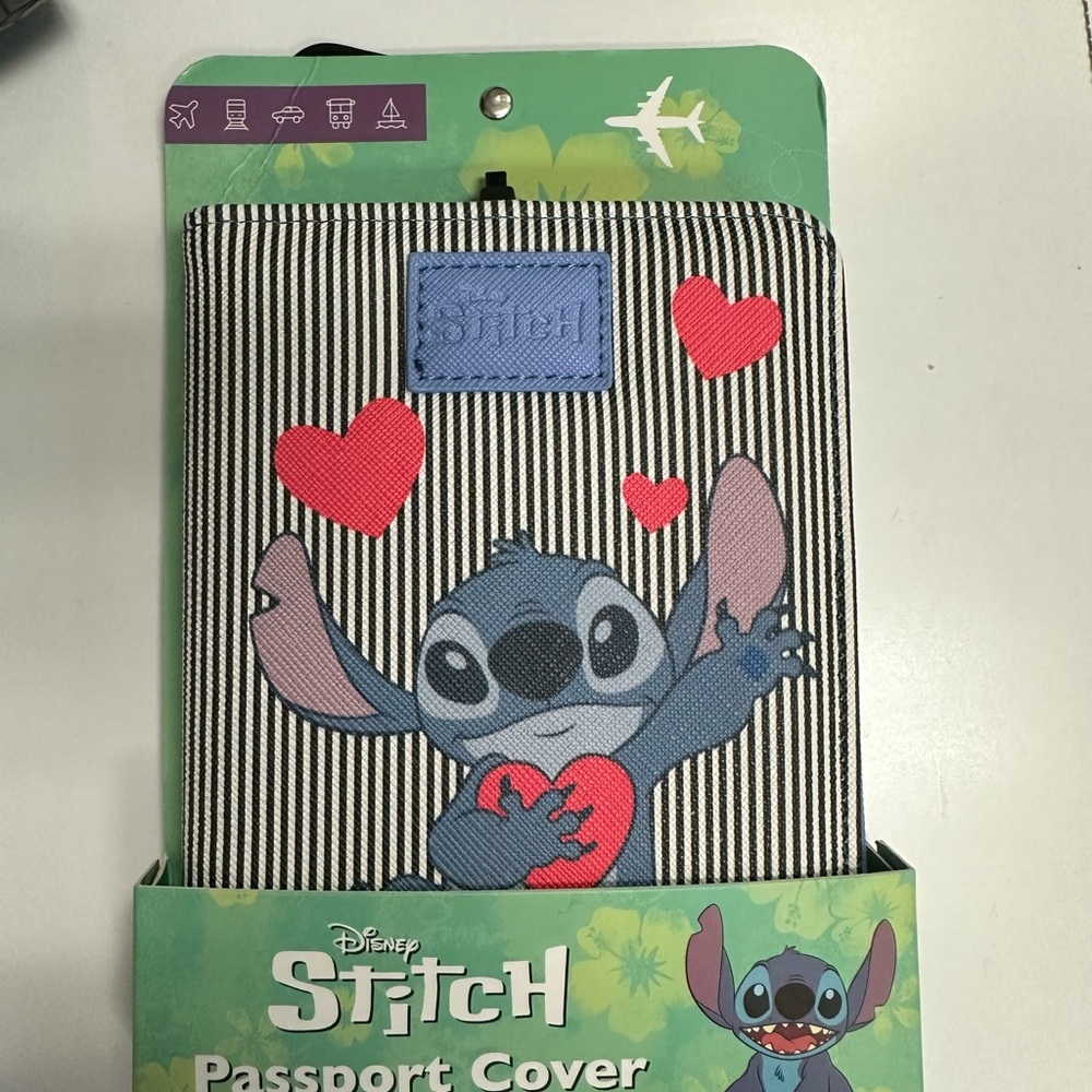 Disney Stitch Passport Cover - Black and Red